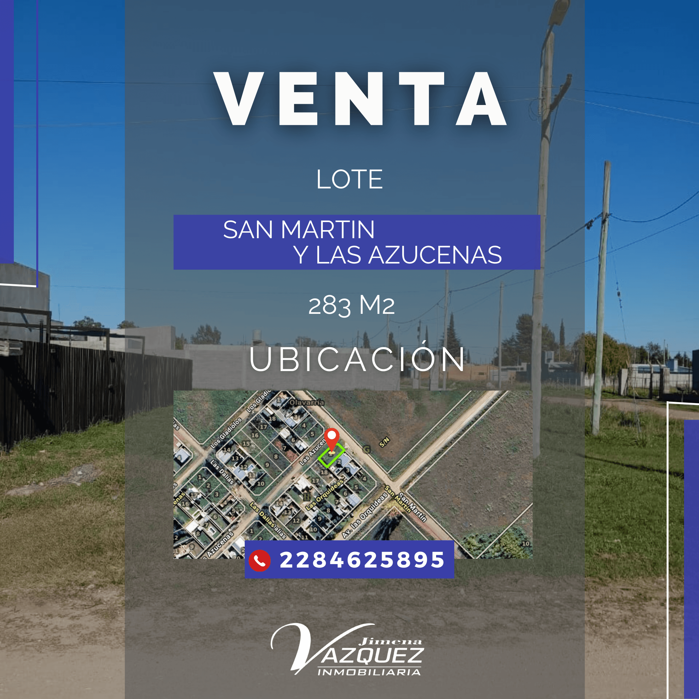 🌳 ¡LOTE DISPONIBLE! 📍Ubicado en San Martin y Las Azucenas