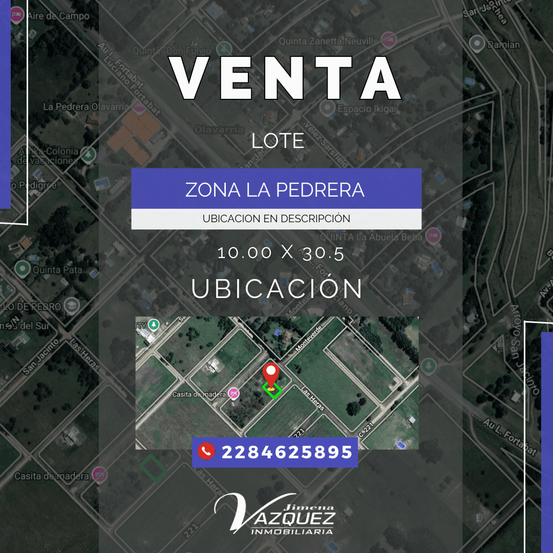 VENTA | Lote en zona La Pedrera